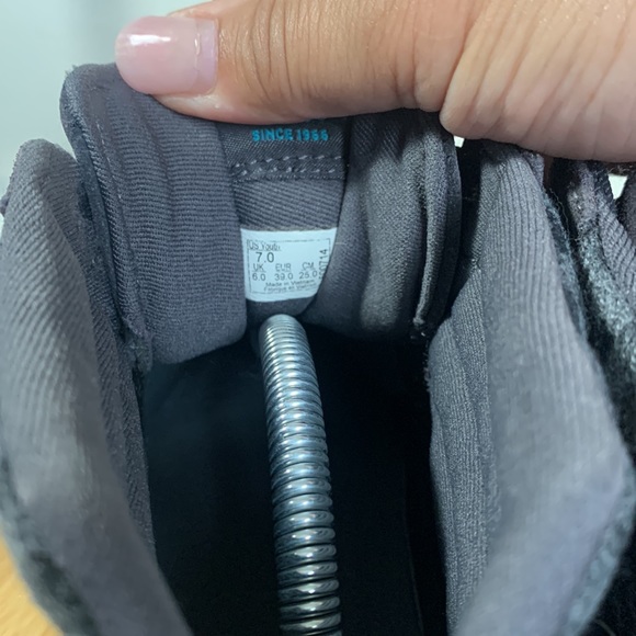 Vans Ward Hi Flannel Boys' Skate Shoes Size 7 Grey W/ Turquoise Pinstripe - Picture 4 of 6